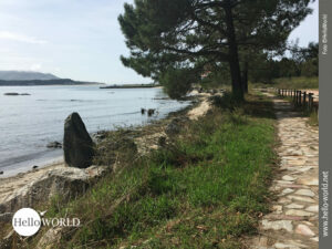 In Spanien f&uuml;hrt der Camino Portugues eigentlich ins Landesinnere, wir w&auml;hlten aber den Weg an der K&uuml;ste entlang, wie das Bild zeigt.