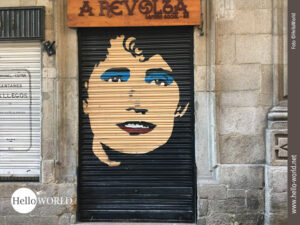 Sehenswertes gibt es auf dem Camino Portugues &uuml;berall. In Vigo blieben unsere Augen an diesem Gem&auml;lde mit einem schlichten aber ausdrucksvollen Gesicht h&auml;ngen.