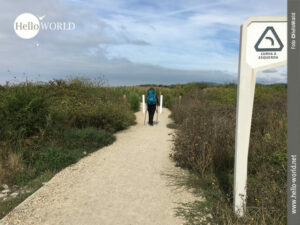 Der Camino Portugues wird merklich ausgebaut und gepflegte Wege entlang der K&uuml;ste wie hier pr&auml;gen das Bild.