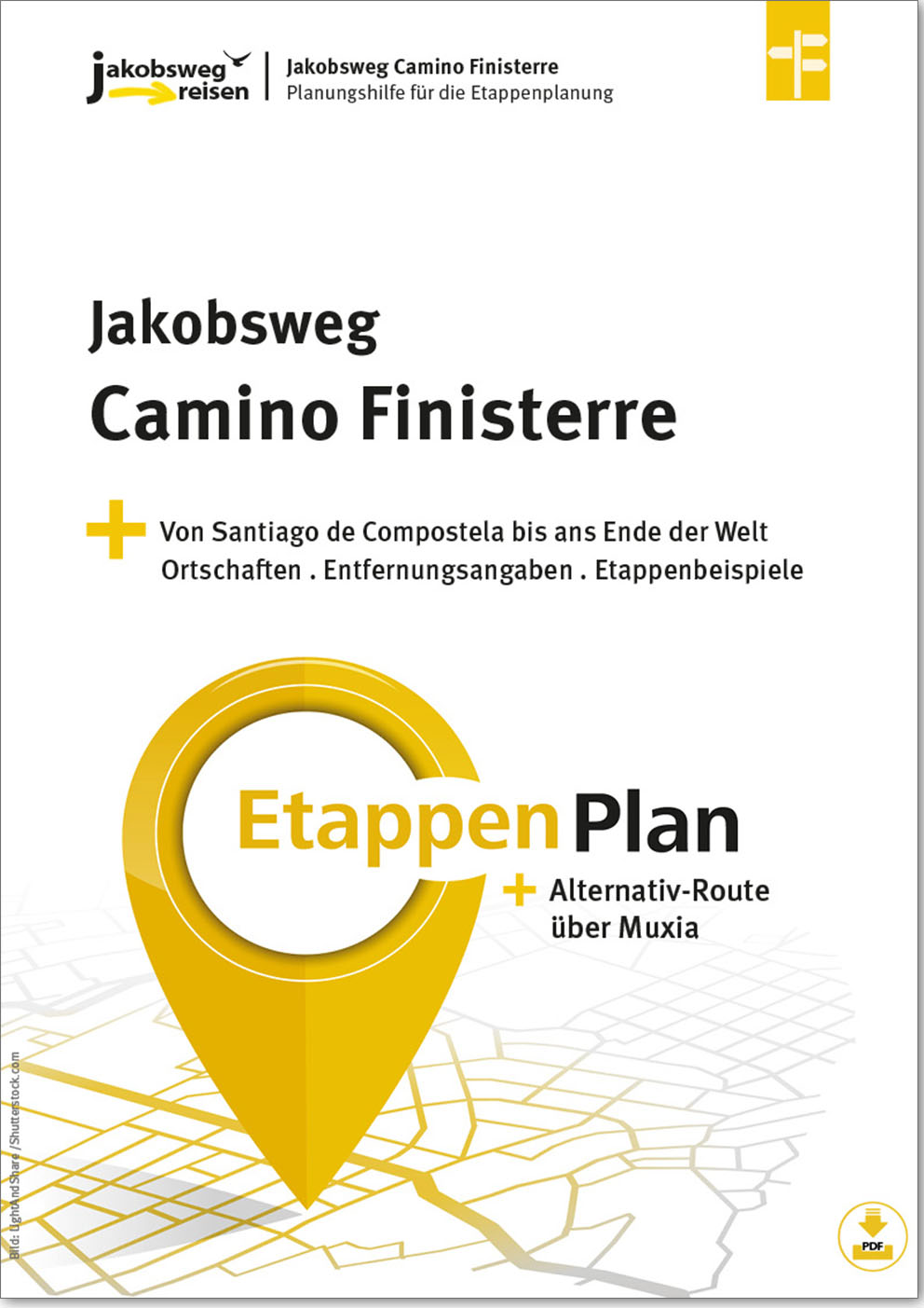 Das ist das Titelbild für den Camino Finisterre Etappenplan.
