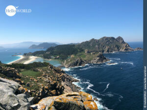 Sensationeller Ausblick vom Monteagudo Hier sieht man den Blick vom Monteagudo auf den Playa de Rodas.