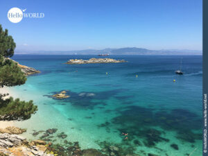 Hier sieht man den Strand Praia de Nosa Senora auf der Insel Illa Cies.