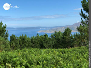 Traumaussicht in den Rias Baixas. Hier sieht man einen Traumblick auf die Küste Galiciens.