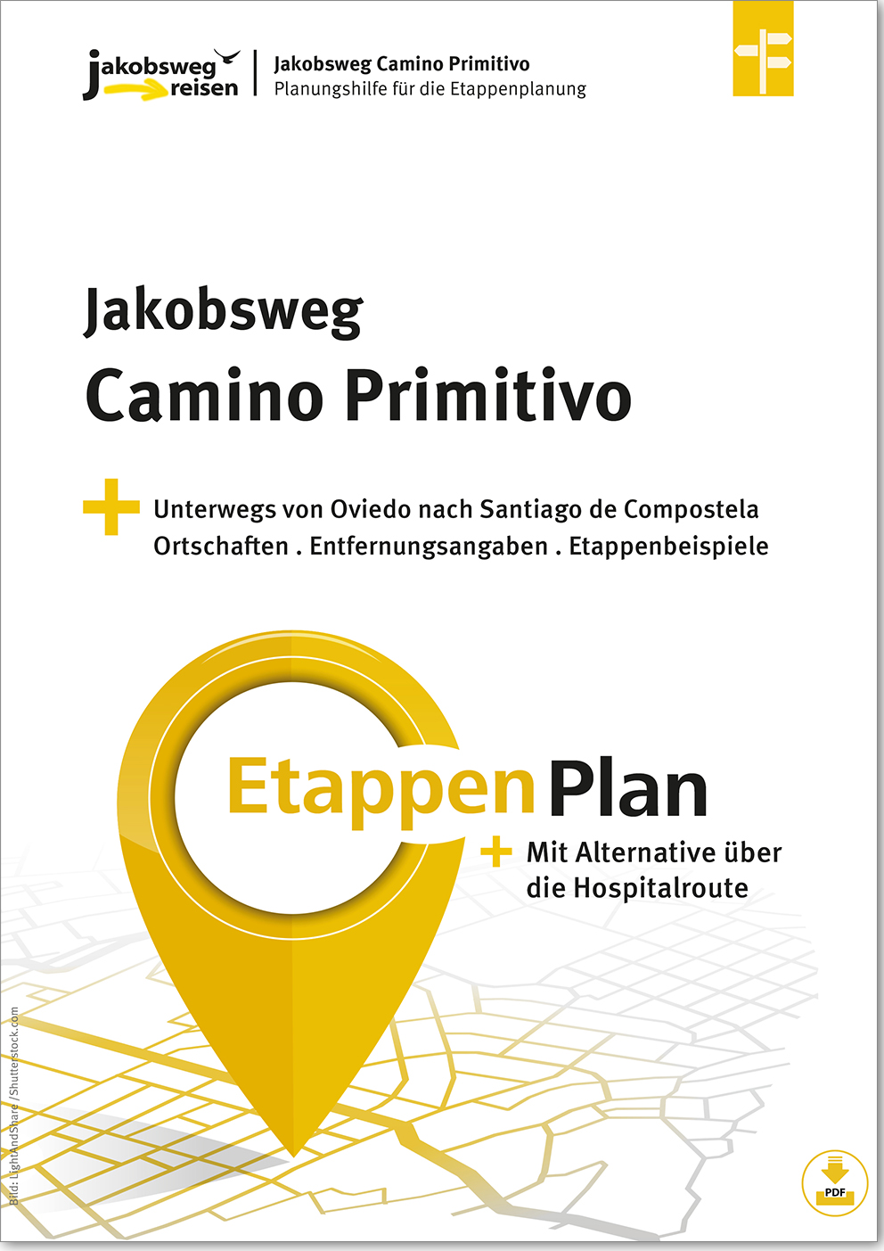Das ist die Abbildung des Titels von der neu überarbeiteten Auflage der Etappenplanung für den Camino Primitivo.