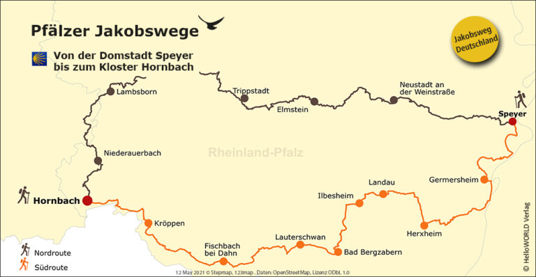 Pfälzer Jakobsweg | Zwei Routen von Speyer bis zum Kloster Hornbach