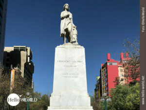 Das Bild zeigt das Denkmal f&uuml;r Christoph Kolumbus in La Paz, Bolivien.
