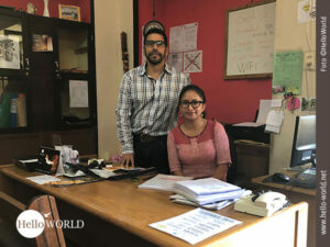 Nayra und Pepe von der Bolivian Spanish School Das Bild zeigt Pepe und Nayra von der Bolivian Spanish School in Sucre, Südamerika.
